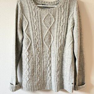 Eddie Bauer Grey Knit Wool Sweater